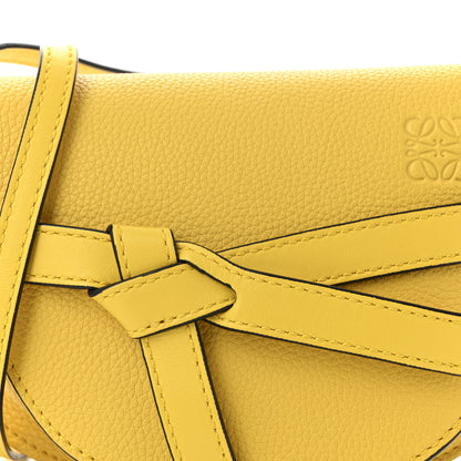 Loewe Grained Calfskin Small Gate Crossbody Bag Yellow 7 of 9