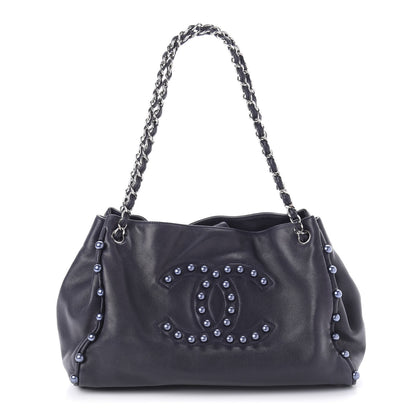 Chanel Lambskin Pearl Obsession Tote Navy 1 of 10