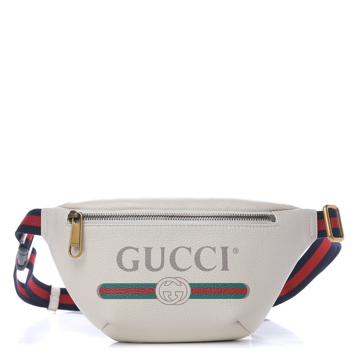 Grained Calfskin Small Logo Belt Bag White