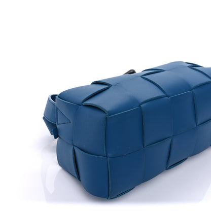 Bottega Veneta Lambskin Maxi Intrecciato Small Brick Cassette Bag Blue 7 of 8