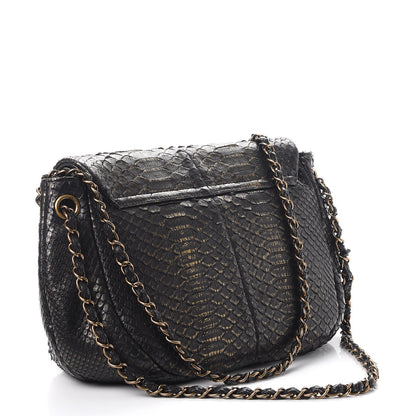 Chanel Metallic Python Hobo Black Gold 3 of 8