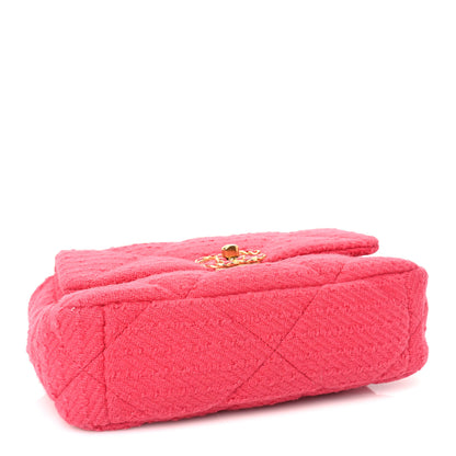 Chanel Tweed Quilted Medium Chanel 19 Flap Pink 3 of 9