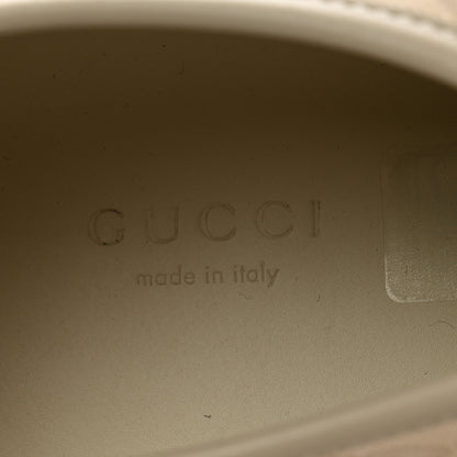 Gucci Washed Cotton GG Monogram Calfskin Womens Low Top Sneakers 40 White Mystic White Great White 7 of 11