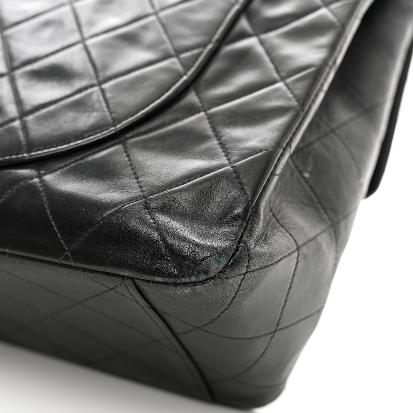 Lambskin Quilted XL Jumbo Single Flap Black