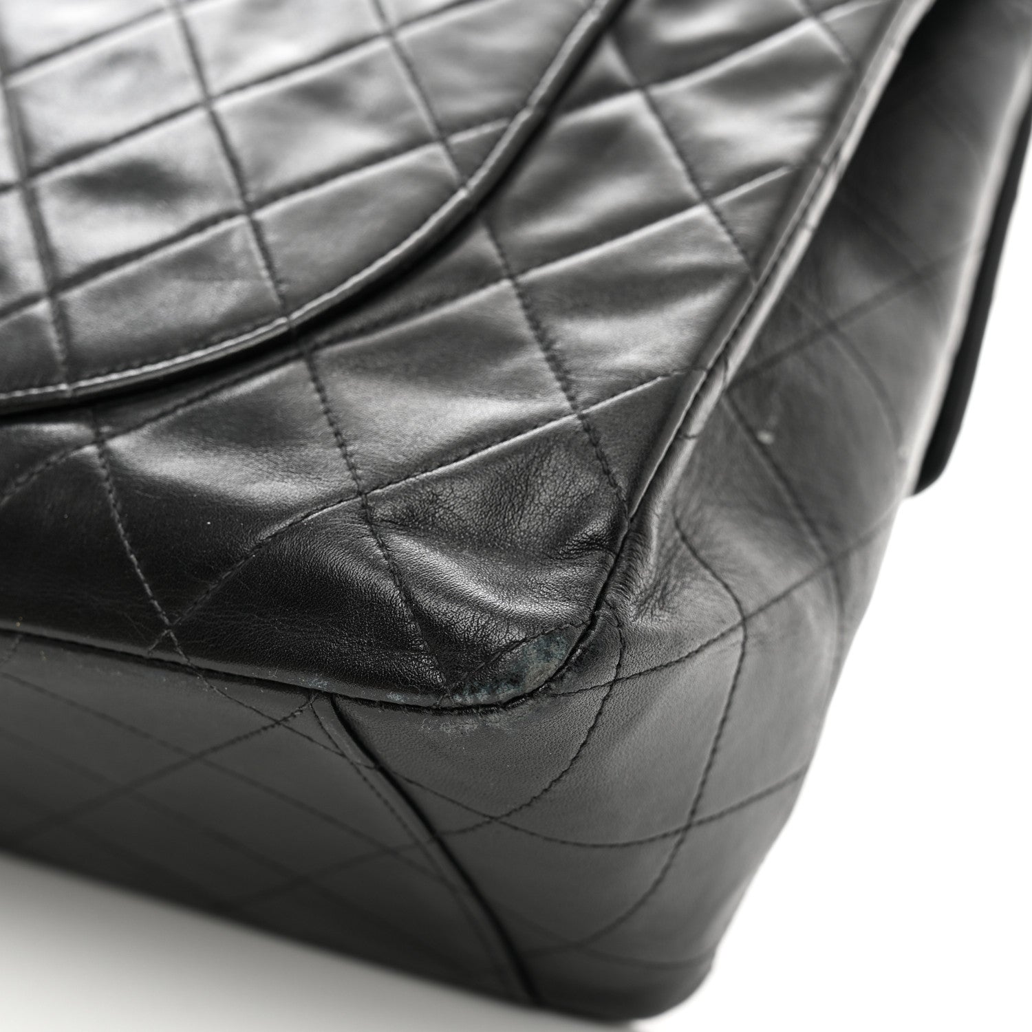 Chanel Lambskin Quilted XL Jumbo Single Flap Black 12 of 15