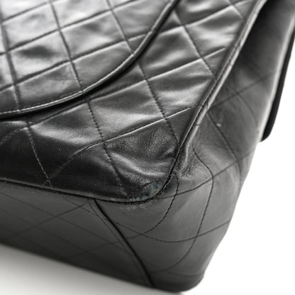 Chanel Lambskin Quilted XL Jumbo Single Flap Black 12 of 15