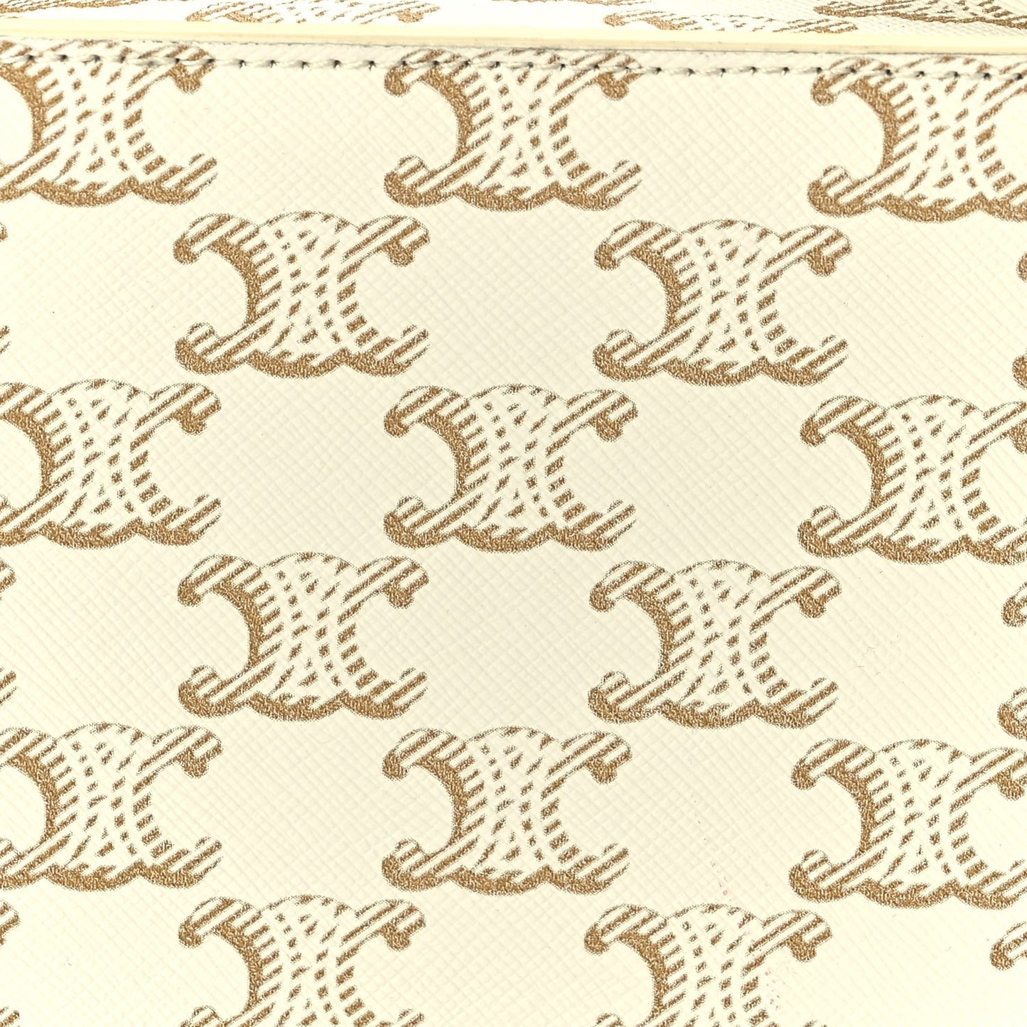 Triomphe Canvas Calfskin Strap Box Bag White