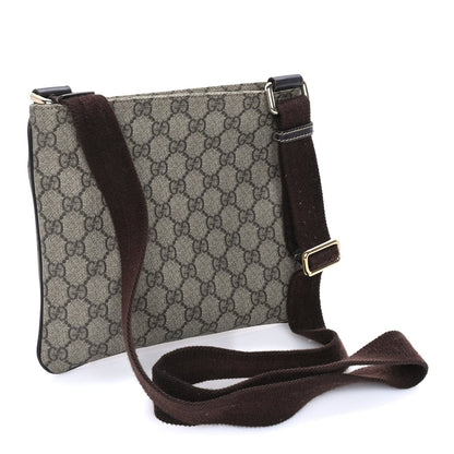 Gucci GG Supreme Monogram Small Flat Messenger Bag  Dark Brown 2 of 7