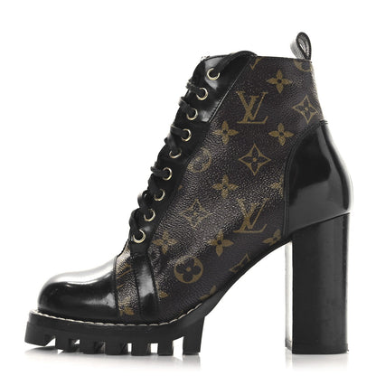 Louis Vuitton Patent Calfskin Monogram Star Trail Ankle Boots Black 1 of 7