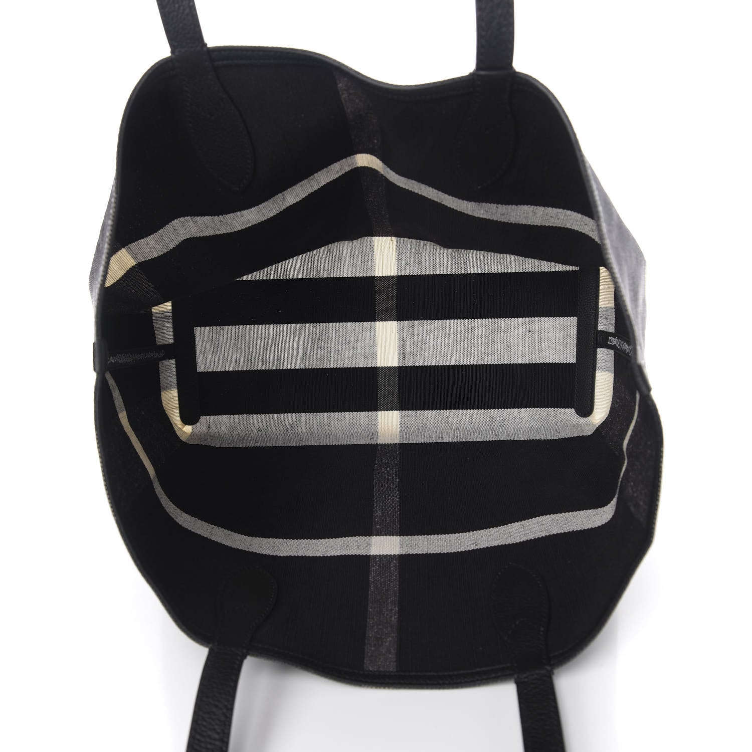 Burberry Coated Canvas Mega Check Medium Doodle Tote Black White 8 of 16