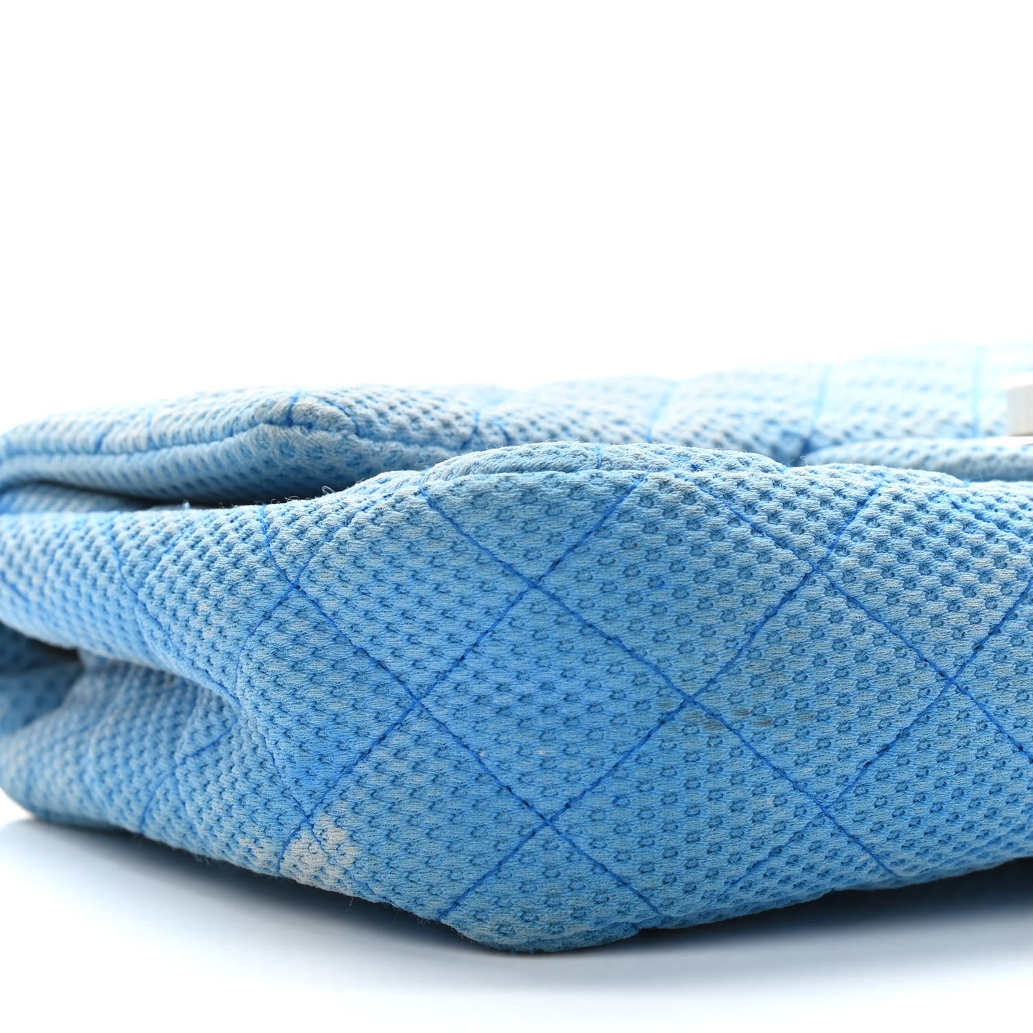 Chanel Neoprene Quilted Medium Single Flap Blue 9 of 10