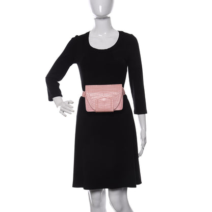 Nancy Gonzalez Crocodile Flap Belt Bag Pink 3 of 11