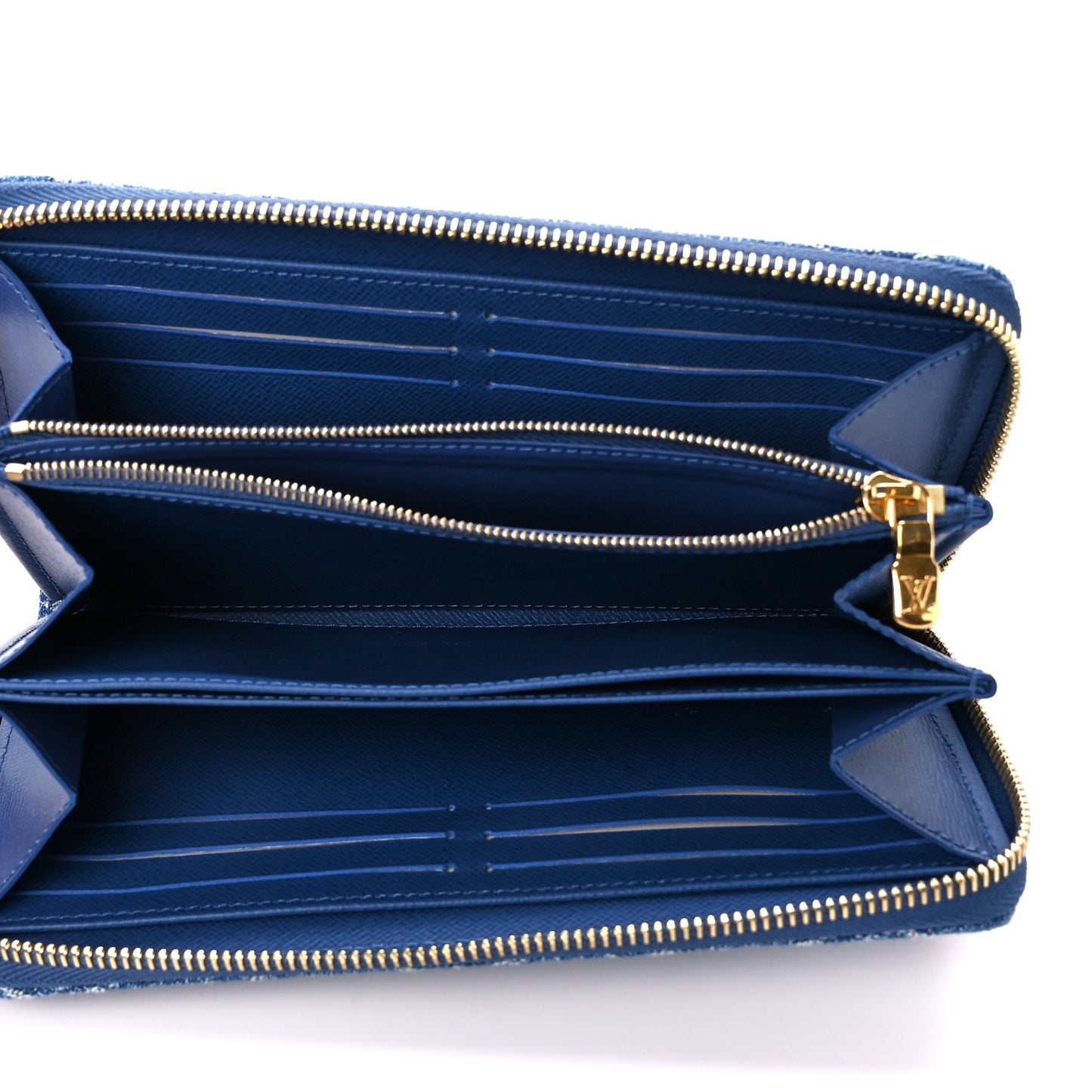 Monogram Denim Zippy Wallet NM Blue