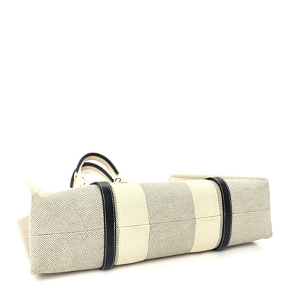 Chloe Cotton Calfskin Large Woody Ribbon Tote  White Blue 3 of 8