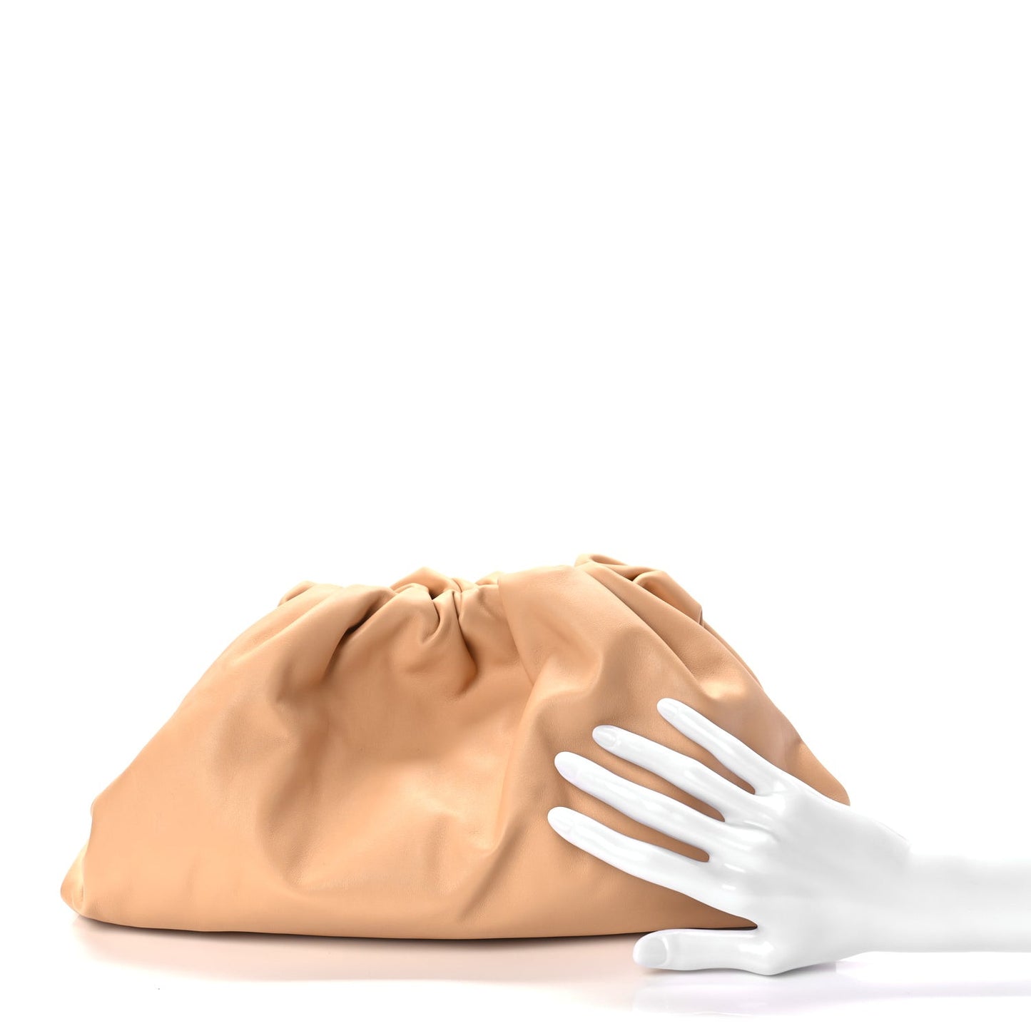 Smooth Butter Calf The Pouch Oversized Clutch Biscotto