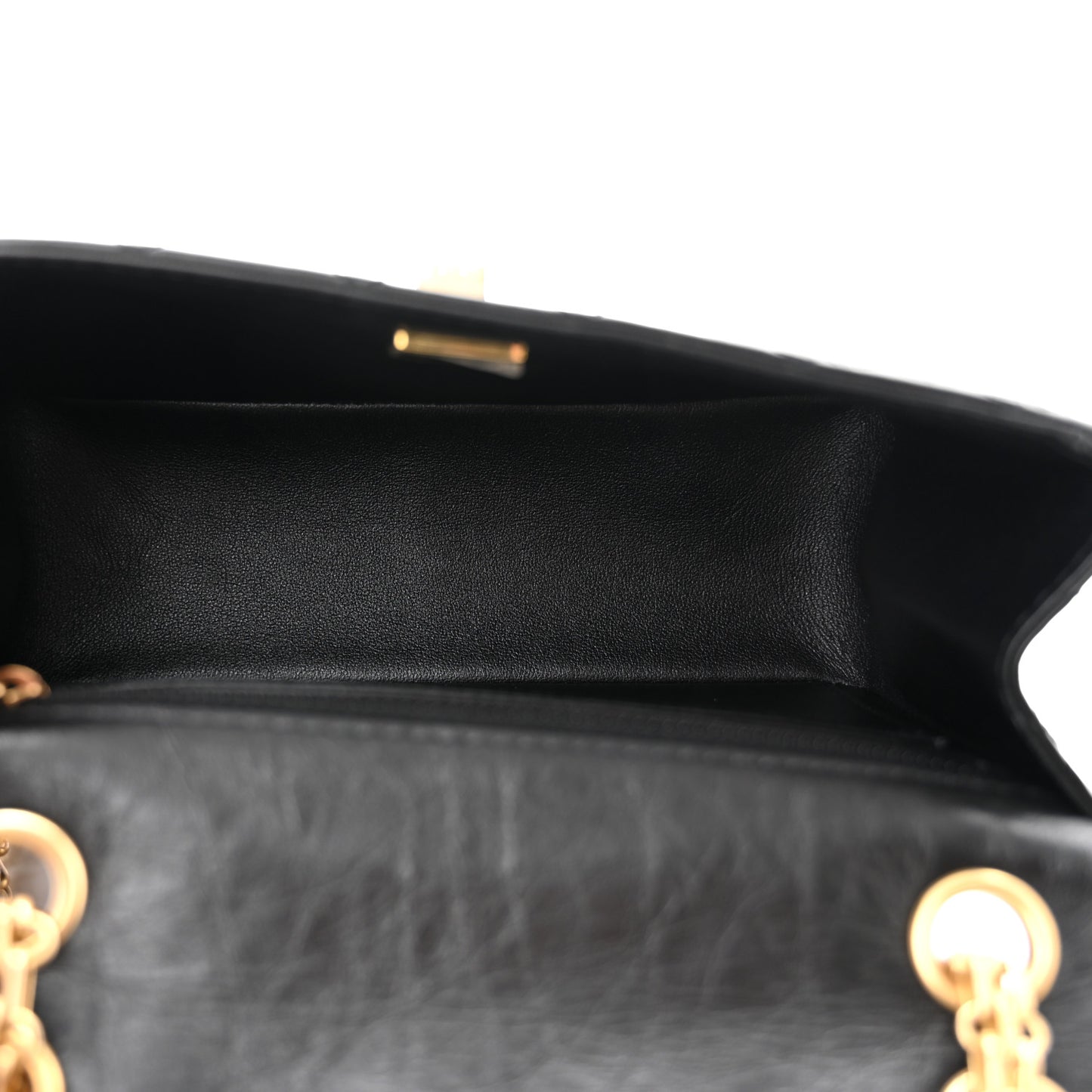 Aged Calfskin Quilted 2.55 Reissue Mini Flap Black