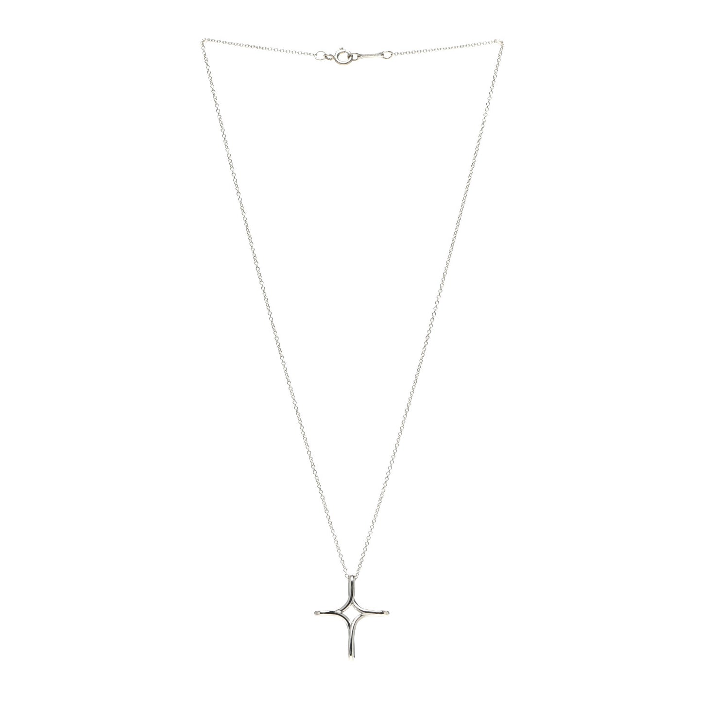 Sterling Silver Elsa Peretti Infinity Cross Pendant Necklace