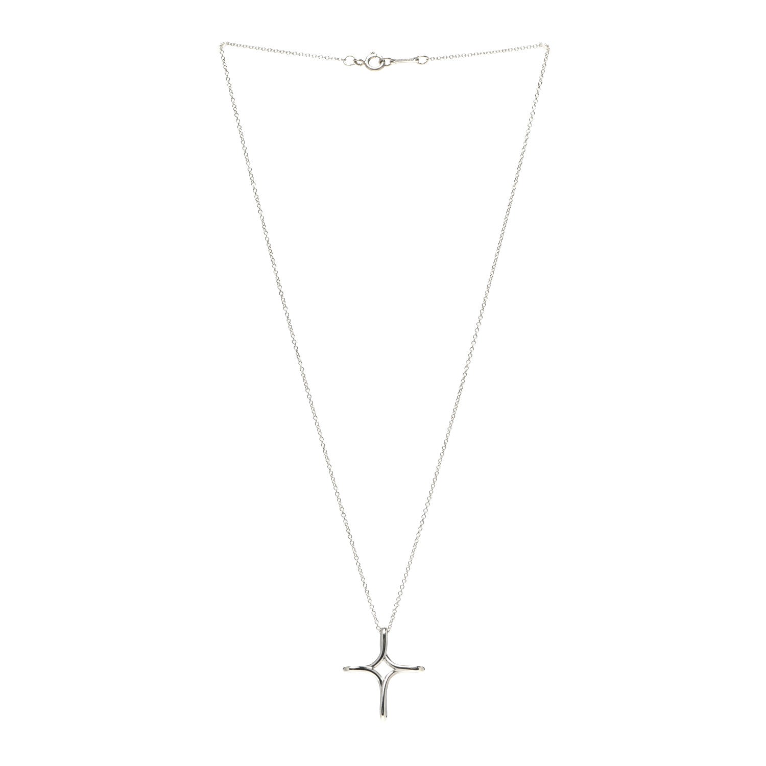 Tiffany Sterling Silver Elsa Peretti Infinity Cross Pendant Necklace 3 of 5