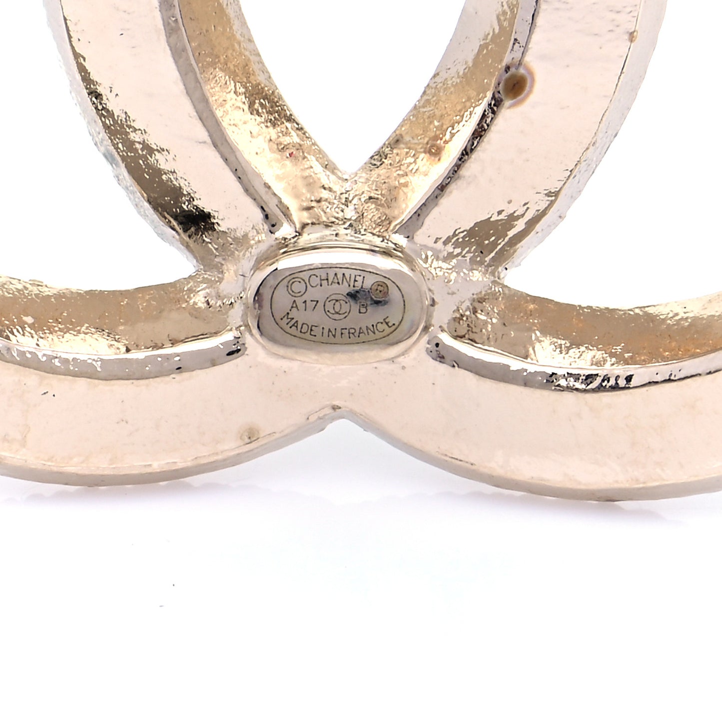 Baguette Crystal CC Brooch Gold