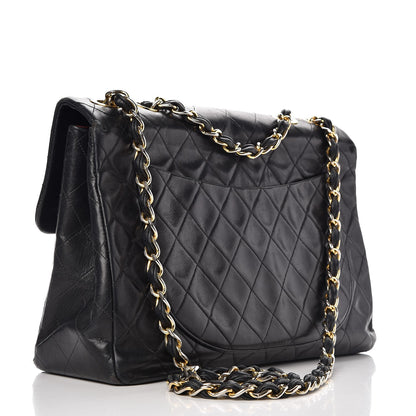 Chanel Lambskin Quilted XL Jumbo Single Flap Black 3 of 8