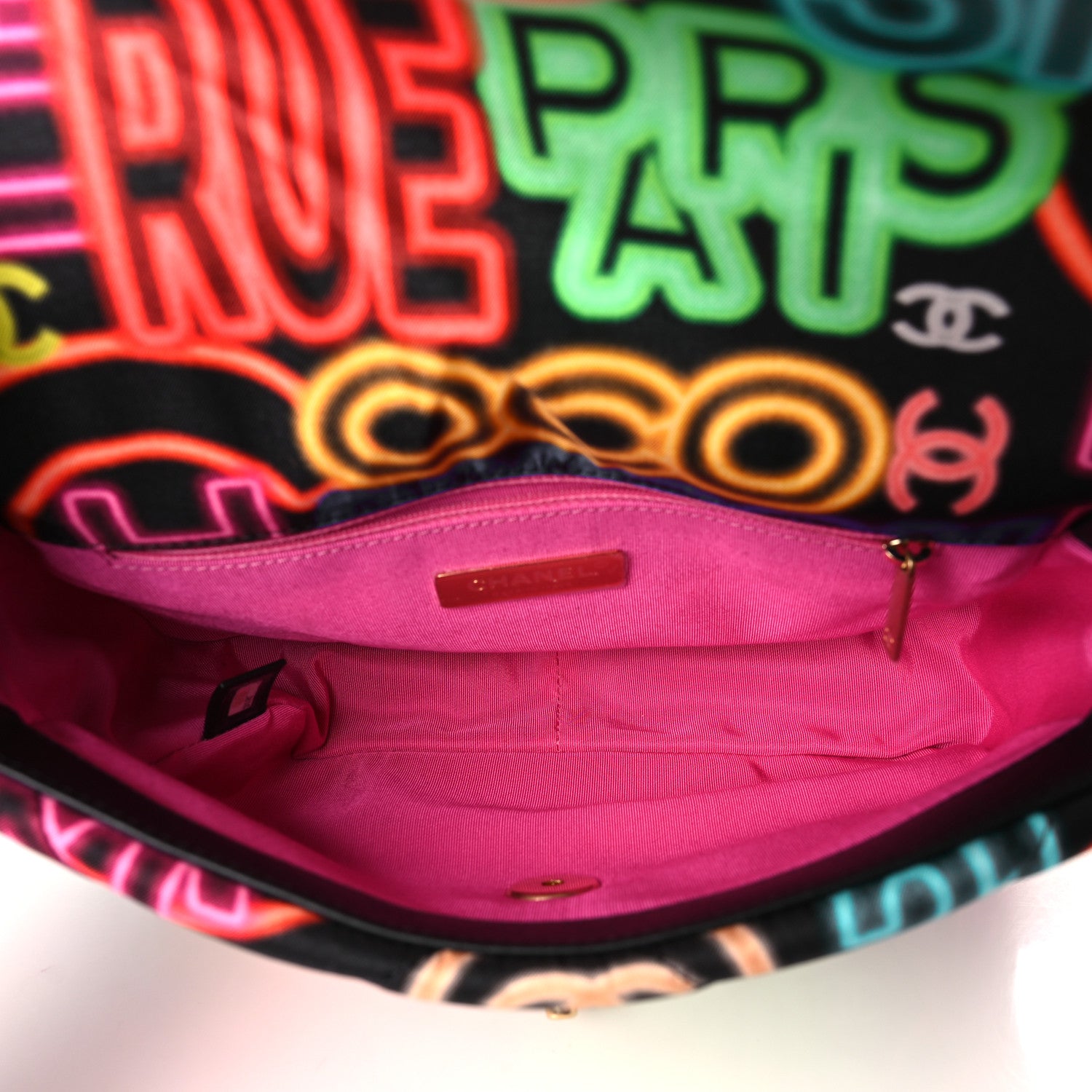 Chanel Fabric Printed Medium Chanel 19 Flap Black Multicolor 5 of 9