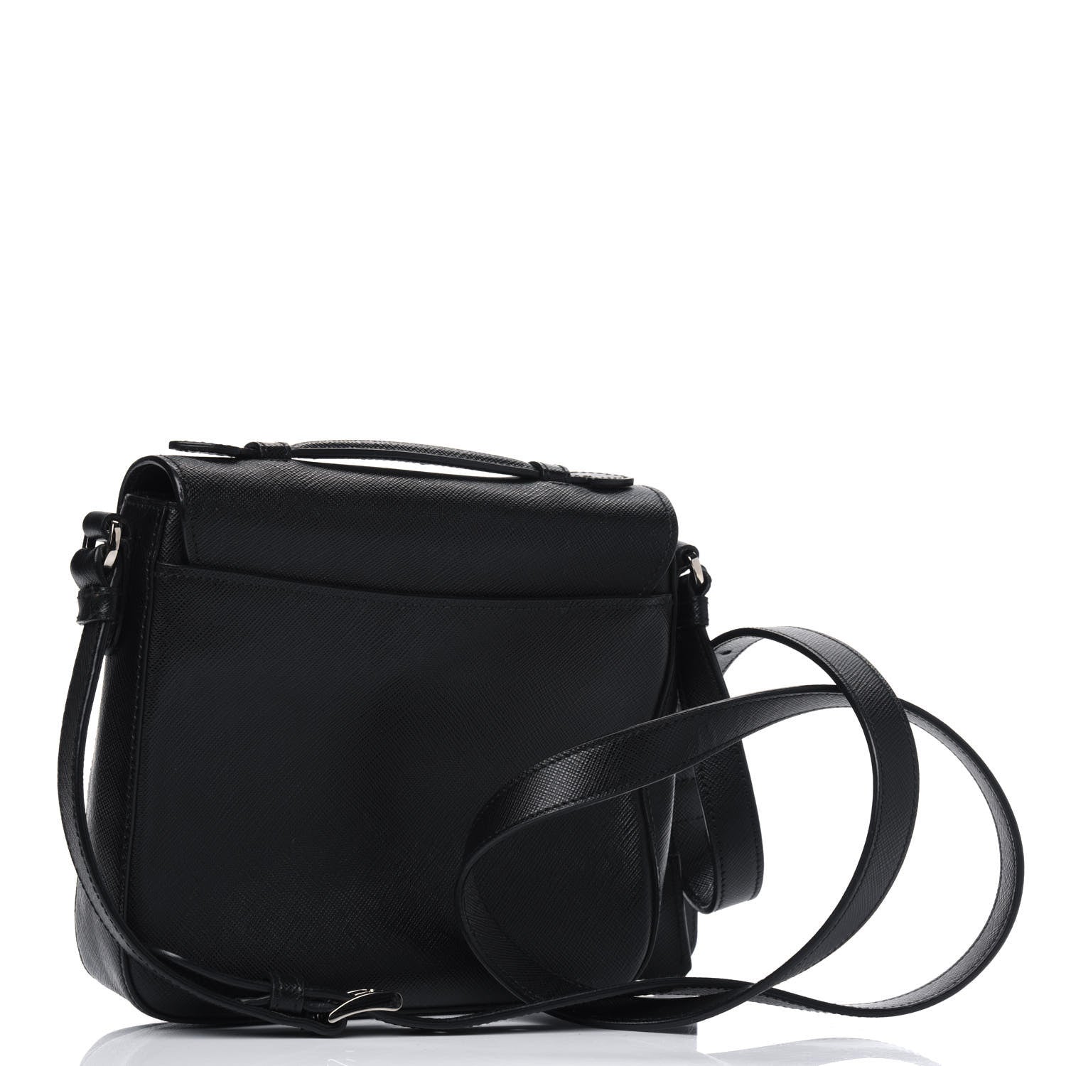Prada Saffiano Sound Crossbody Bag Black 2 of 7