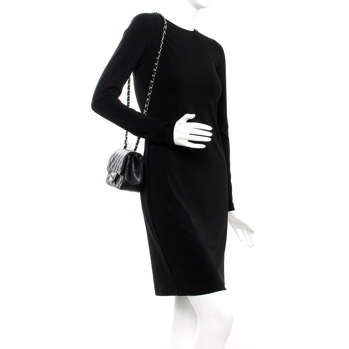 Caviar Quilted Mini Square Flap Black