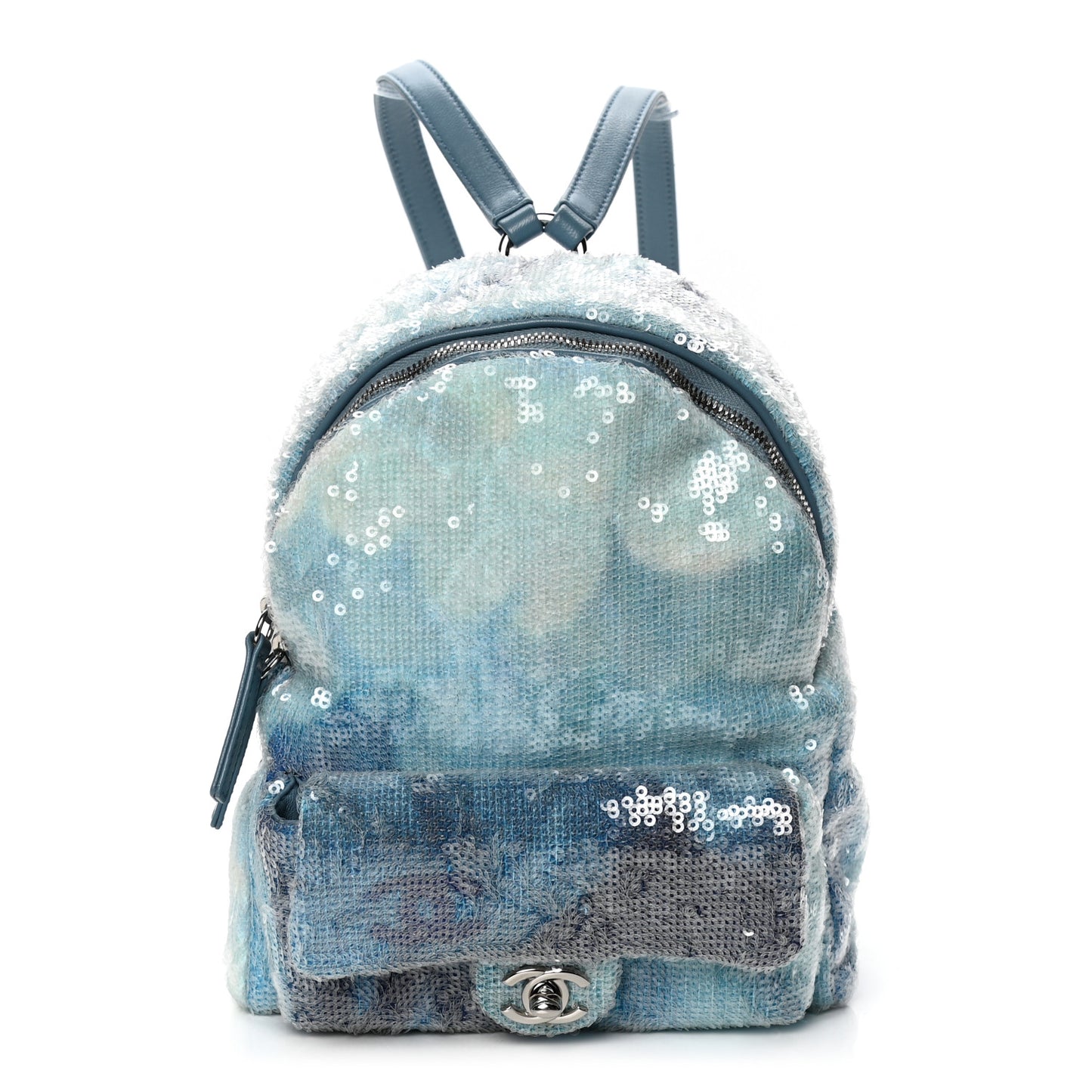 Sequin Tri-color Waterfall Backpack Light Blue