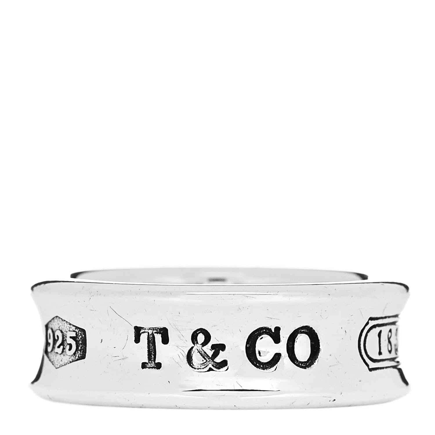 Tiffany Sterling Silver 1837 Band Ring 54 7 1 of 5
