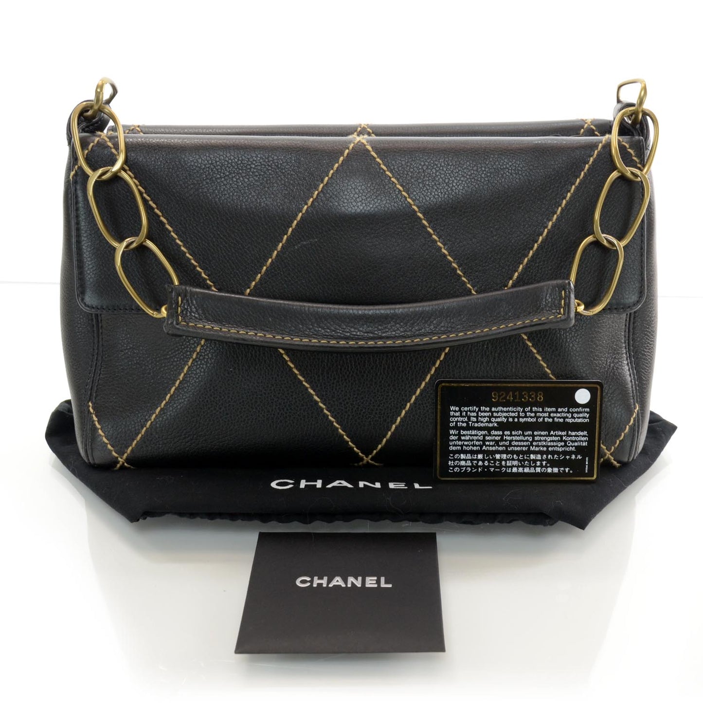 Diamond Stitch Surpique Bag Black