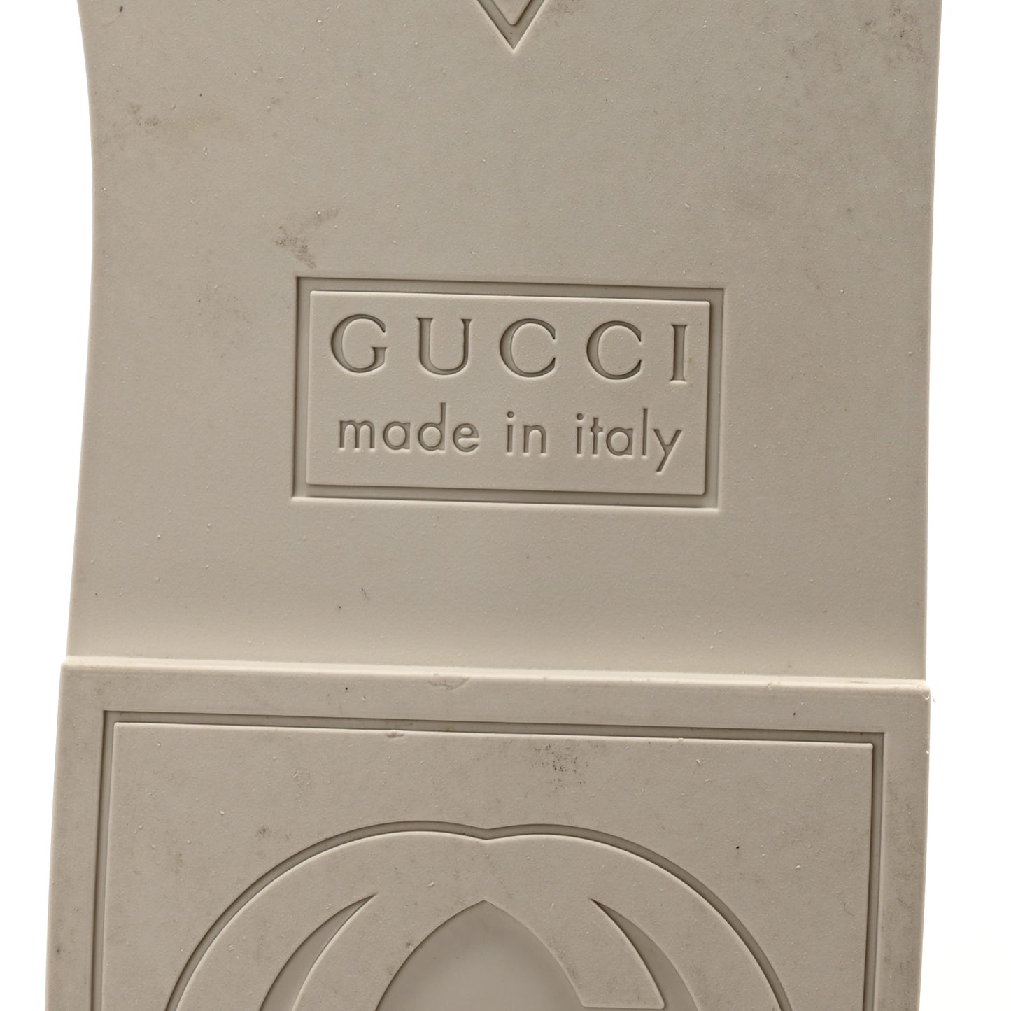 Rubber Interlocking G Womens Slide Sandals 39 Mystic White