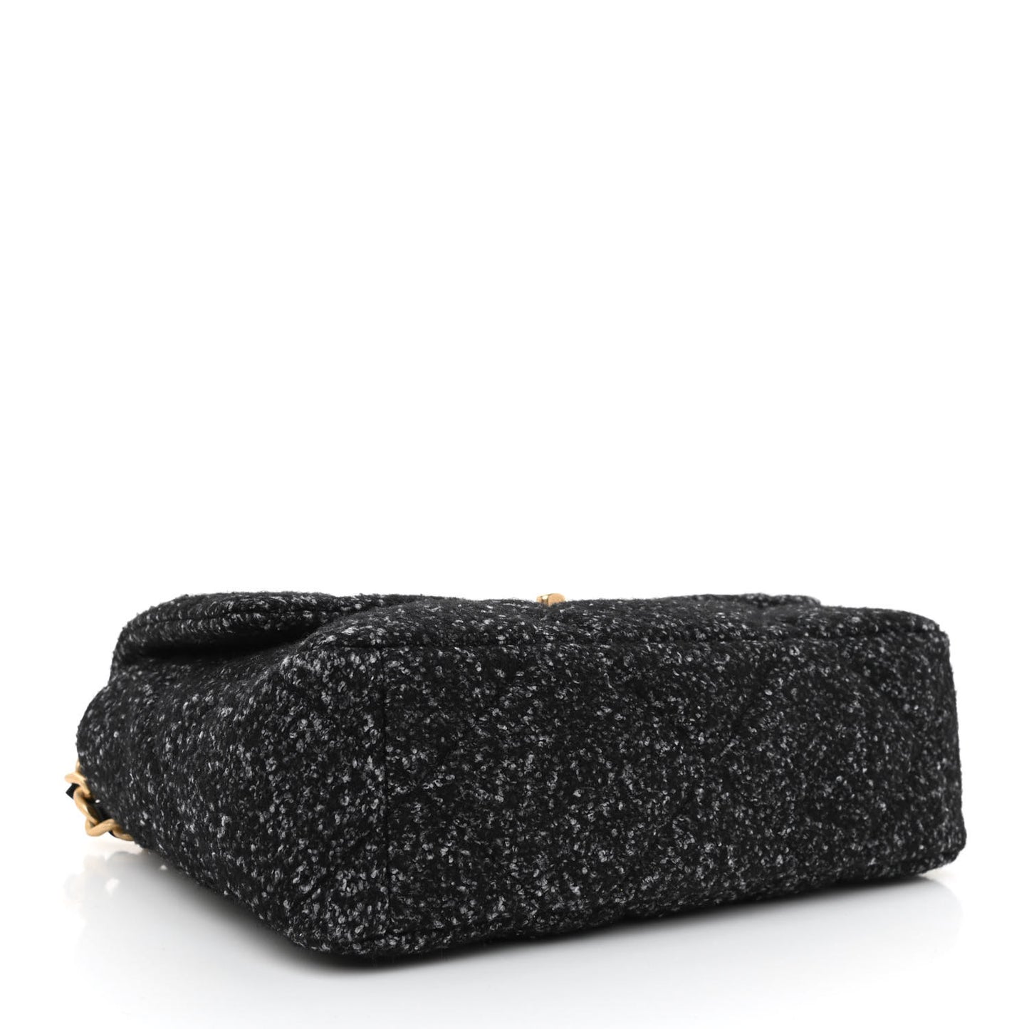 Tweed Quilted Large Chanel 19 Flap Black Grey