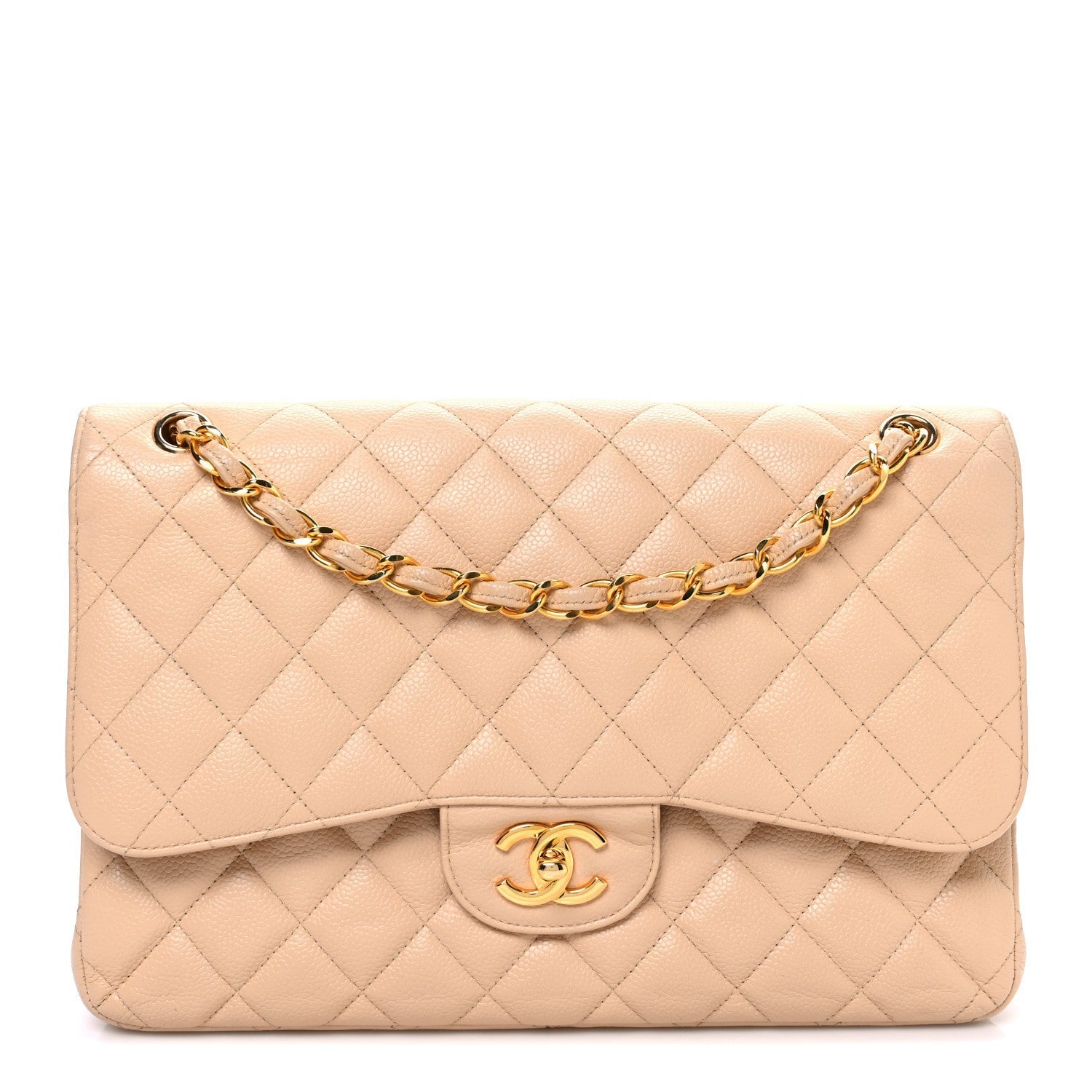 Chanel Caviar Quilted Jumbo Double Flap Beige Clair 1 of 1
