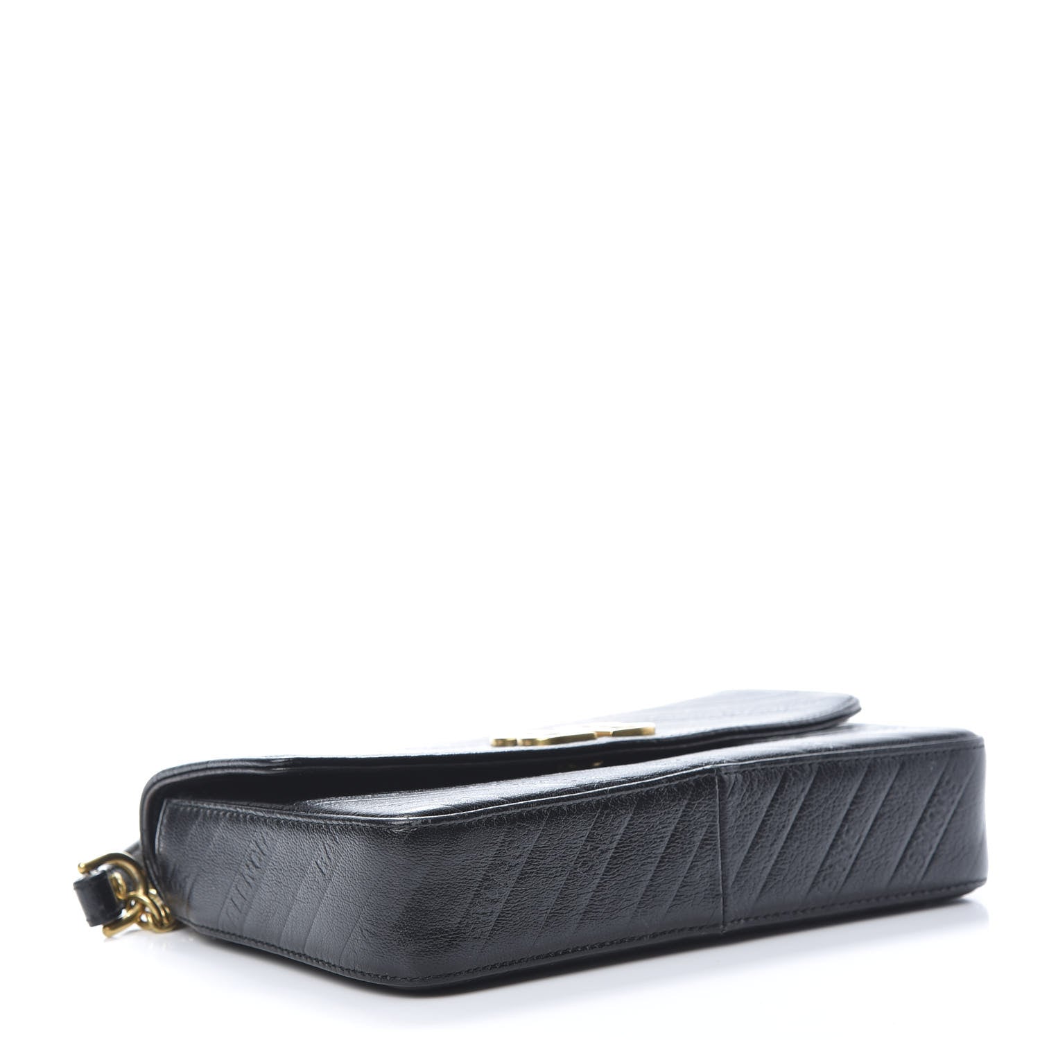 Balenciaga Shiny Goatskin Logo Embossed BB Chain Wallet Black 4 of 15