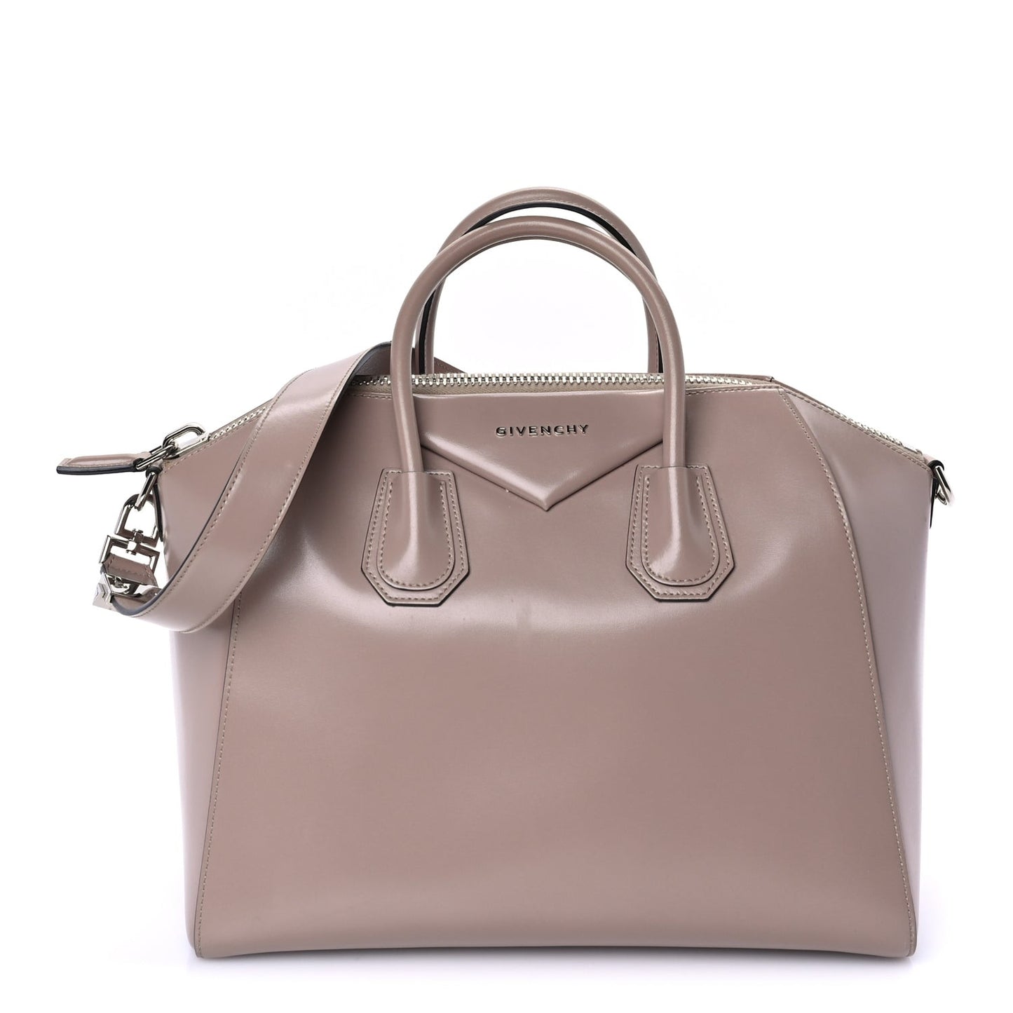 Shiny Lord Calfskin Medium Antigona Taupe