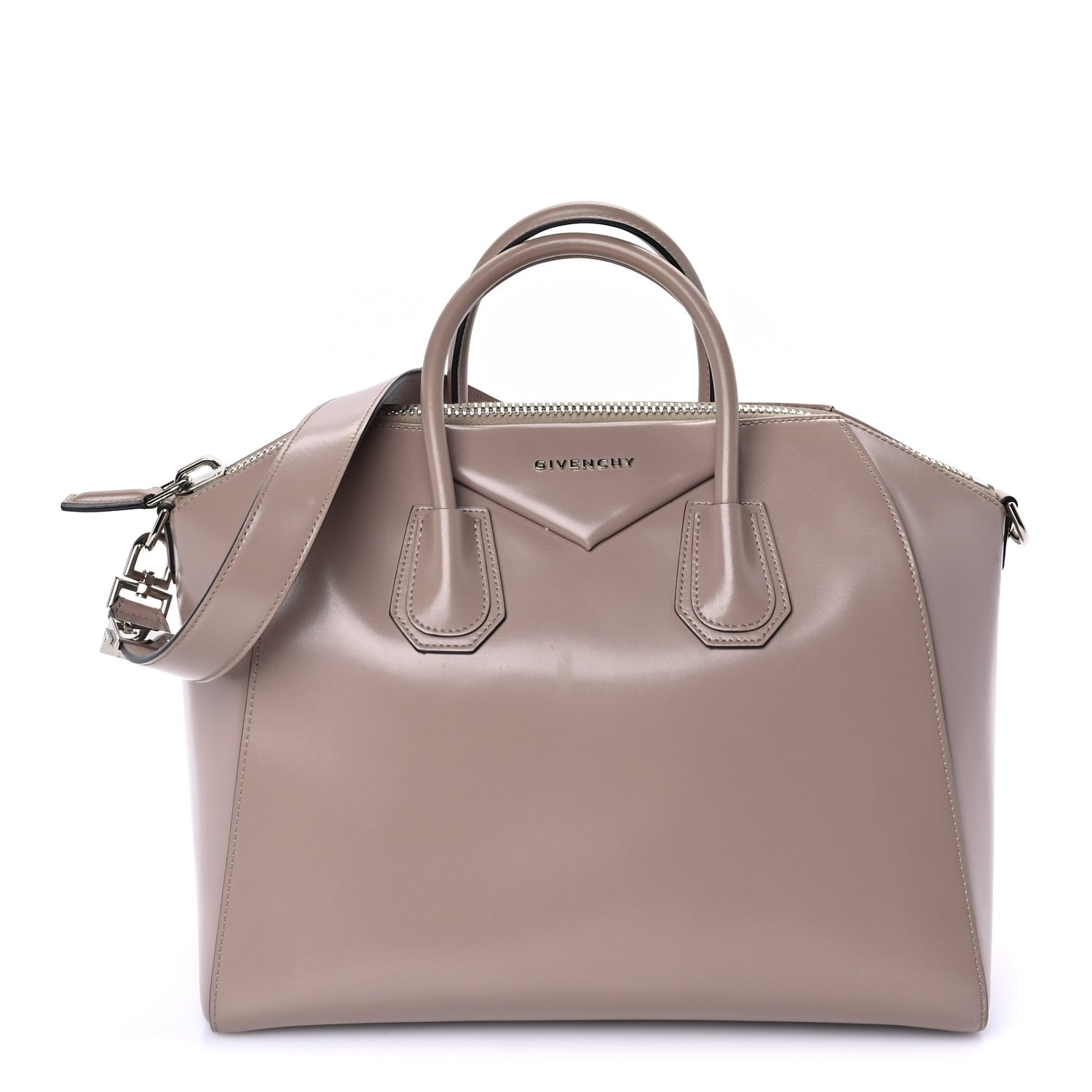 Givenchy Shiny Lord Calfskin Medium Antigona Taupe 1 of 7
