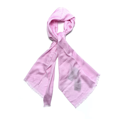 Gucci Wool Silk GG Monogram GGNat Scarf Rose 1 of 4