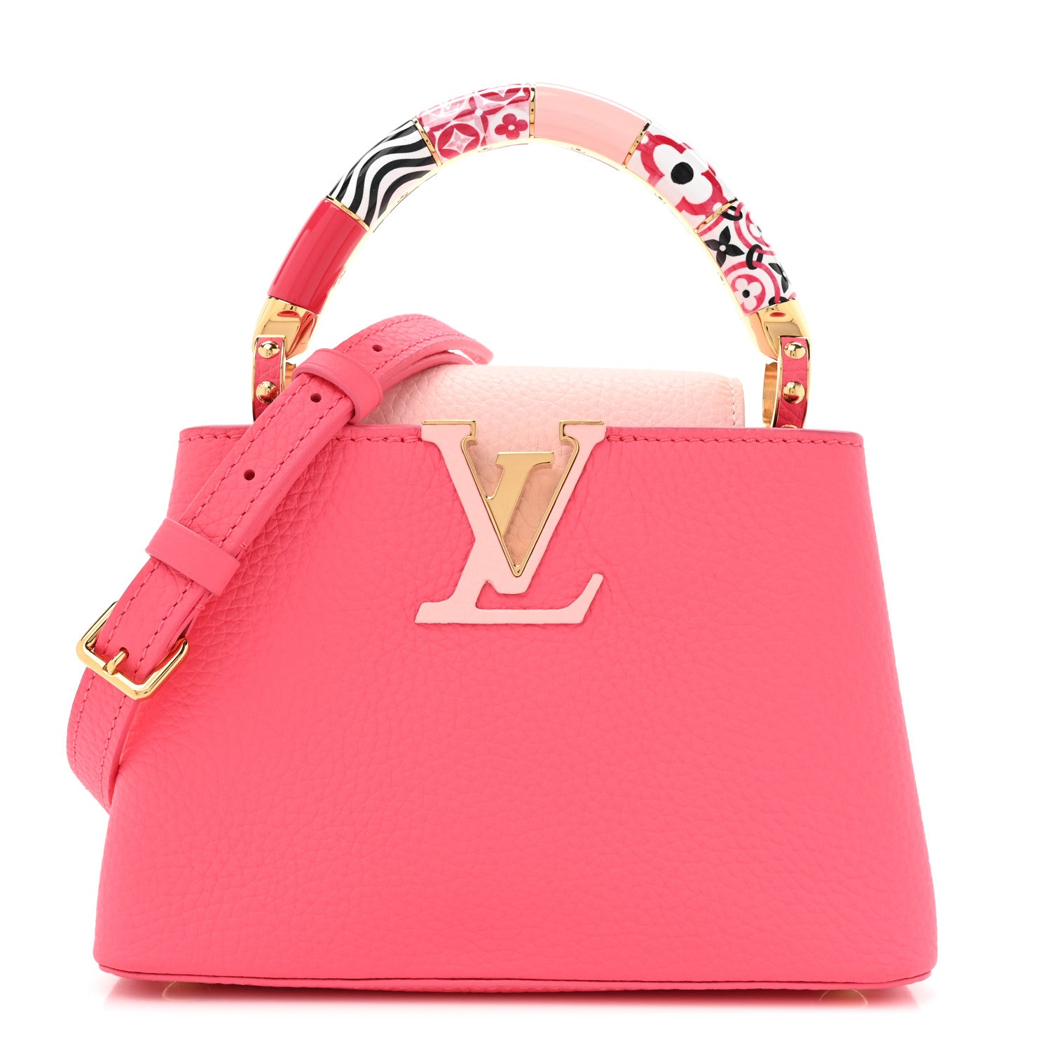 Louis Vuitton Taurillon Monogram Tile Capucines Mini Dragonfruit Ballet Pink 1 of 11
