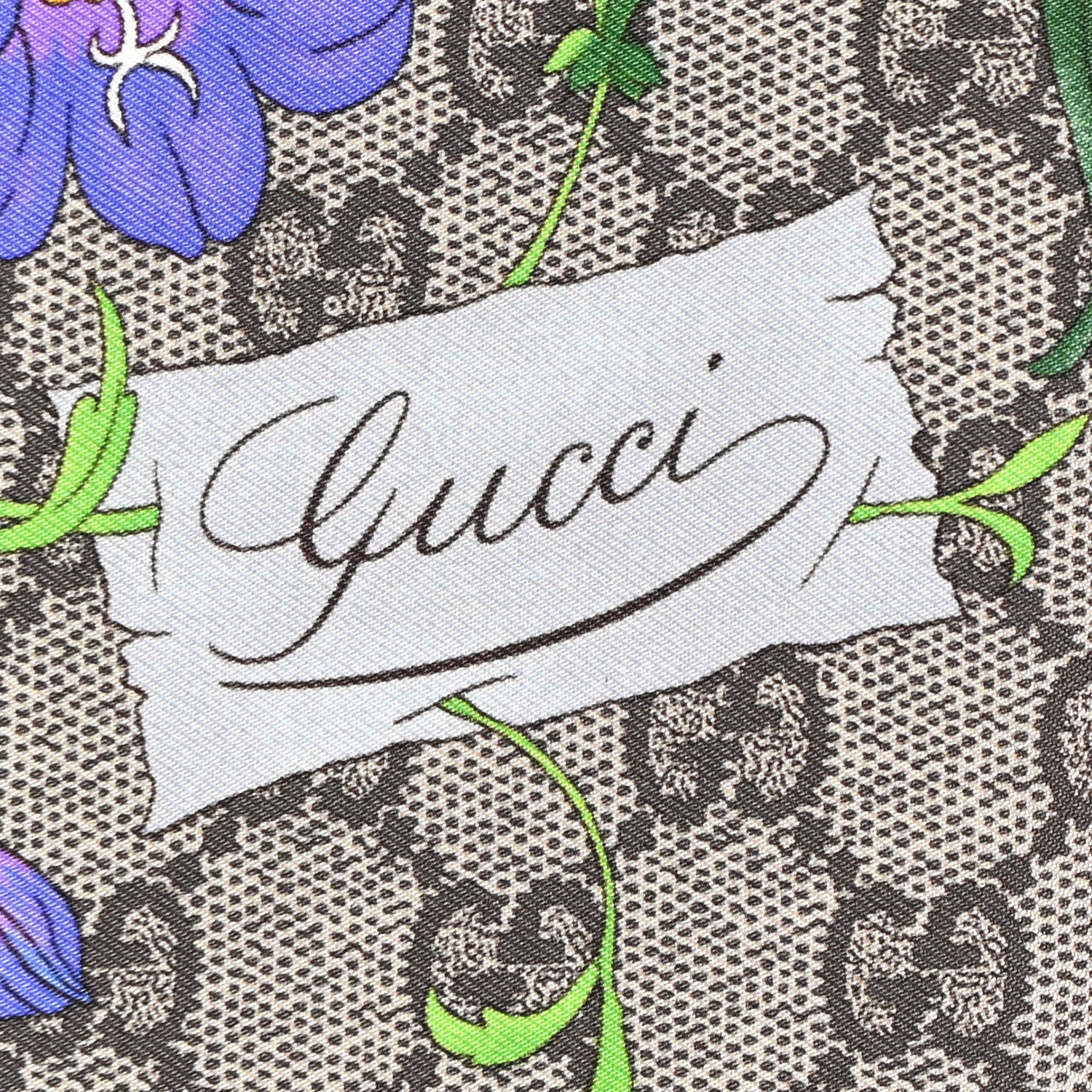 Gucci Silk Twill GG Monogram Special Florio Square Scarf Beige Red 3 of 24