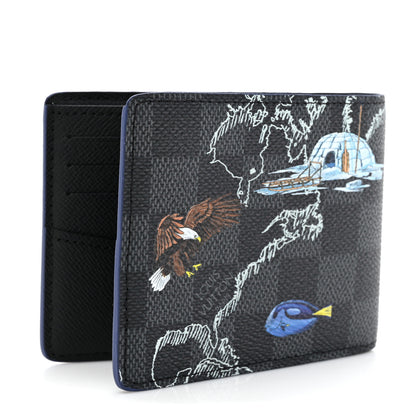 Louis Vuitton Damier Graphite World Map Slender Wallet 3 of 8