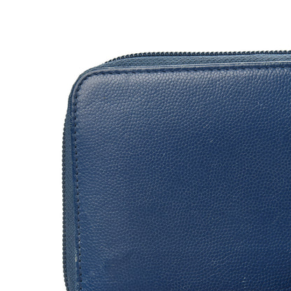 Chanel Caviar Large CC Timeless Zip Around Wallet Dark Blue 13 of 14