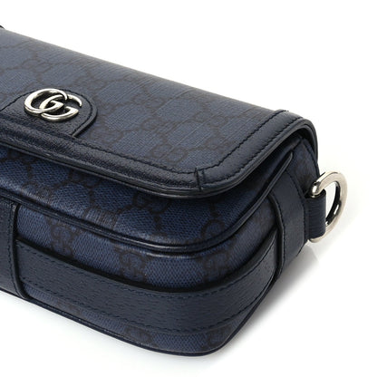 Gucci GG Supreme Monogram Web Mini Ophidia Flap Shoulder Bag  Navy 8 of 9