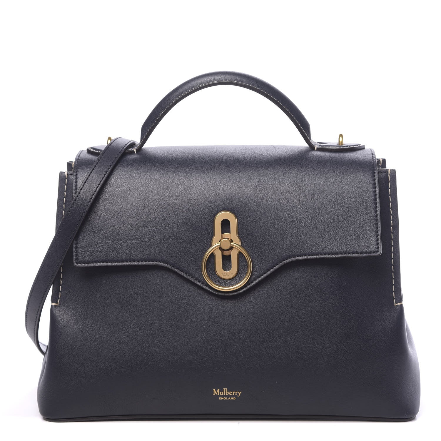 Mulberry Silky Calfskin Small Seaton Midnight Blue 1 of 10