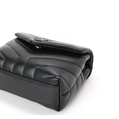 Saint Laurent Calfskin Y Quilted Monogram Monochrome Toy Loulou Crossbody Bag Black 8 of 8
