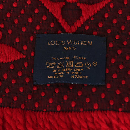 Louis Vuitton Wool Silk Logomania Scarf Rubis 3 of 3