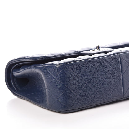 Chanel Caviar Quilted Jumbo Double Flap Navy Blue 11 of 12