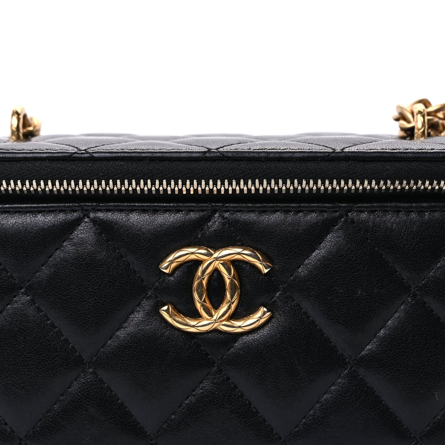 Chanel Lambskin Quilted Pearl Crush Small Vanity Case With Chain Black 6 of 8