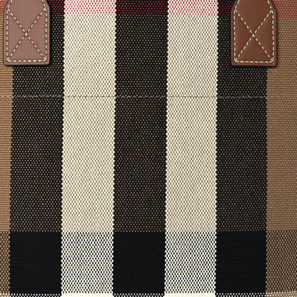 Burberry Giant Check Canvas Medium London Tote Taupe Brown 6 of 8