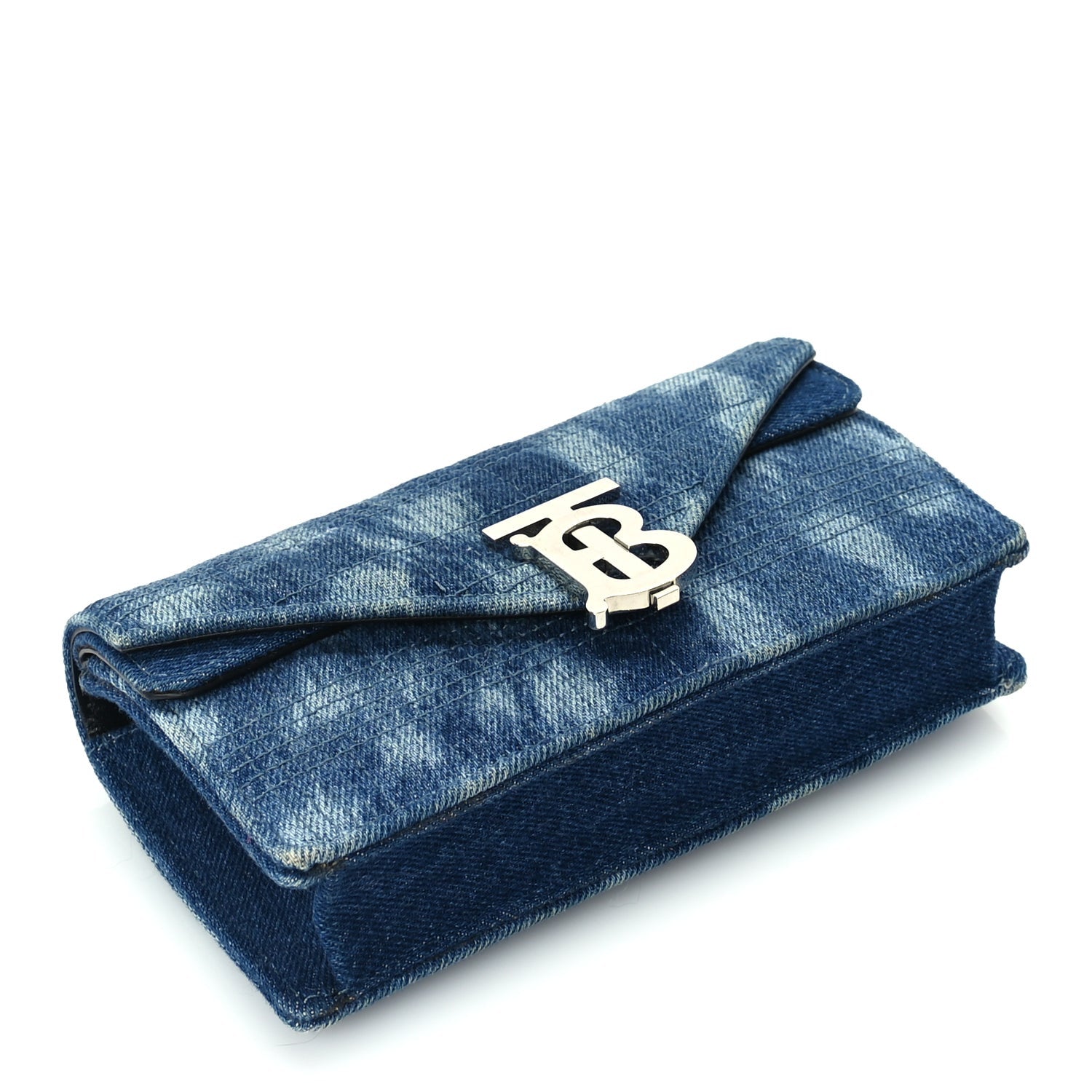 Burberry Denim Quilted Lola Clutch Blue 3 of 8
