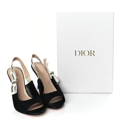 Christian Dior Technical Canvas Ribbon J'Adior Slingback 85mm Sandals 39 Black 9 of 9